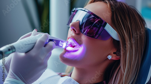 Teeth whitening for woman. Bleaching dental dentist.dentistry smile teeth 