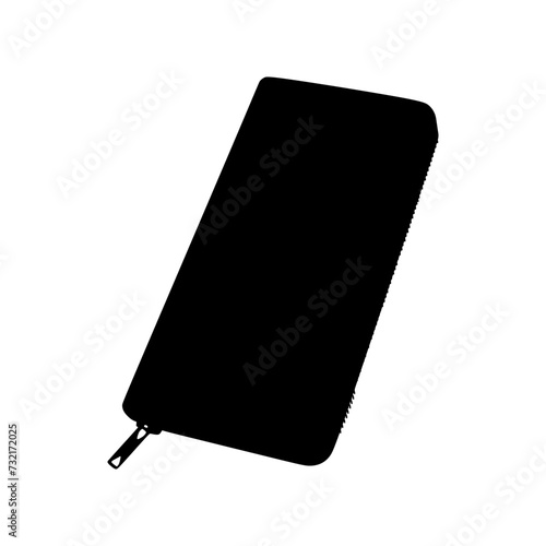 Long wallet silhouette, flat icon vector illustration in trendy style. Editable graphic resources for many purposes.