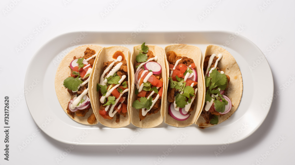 Beautifully Garnished Tacos Plate Beautifully Garnished Tacos Plate