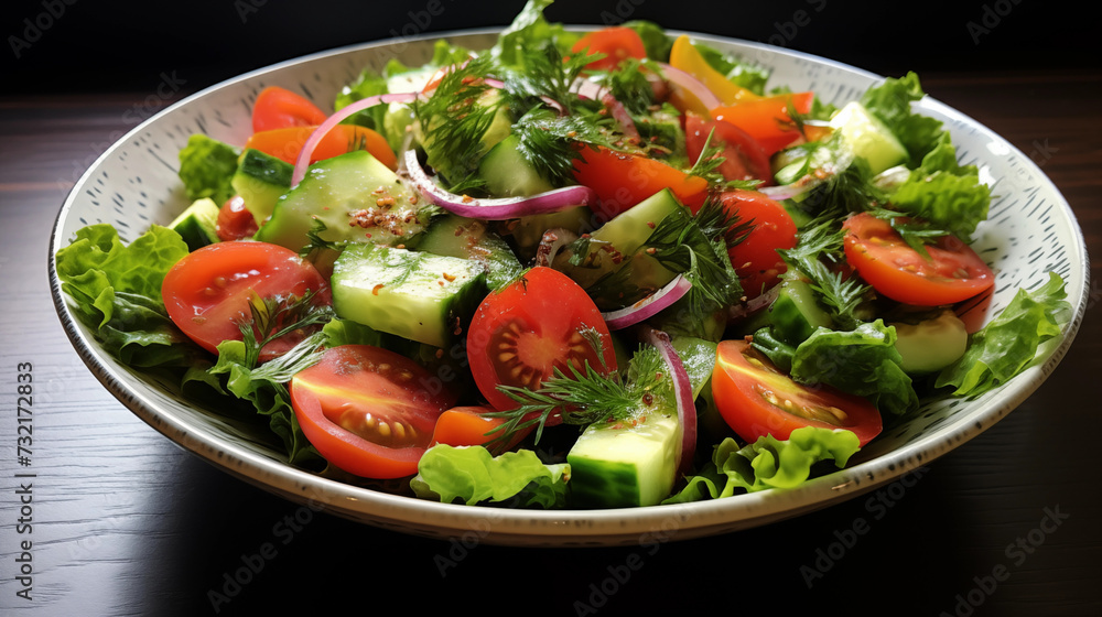 Fresh Greens Garden Salad or Side Salad in a Bowl Fresh Greens Garden Salad or Side Salad in a Bowl