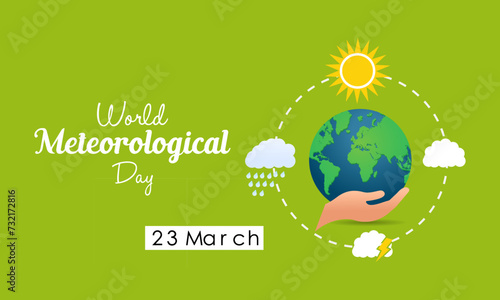 World Meteorological Day with climate and weather. Banner poster, flyer and Banner, background design. Vector Illustration