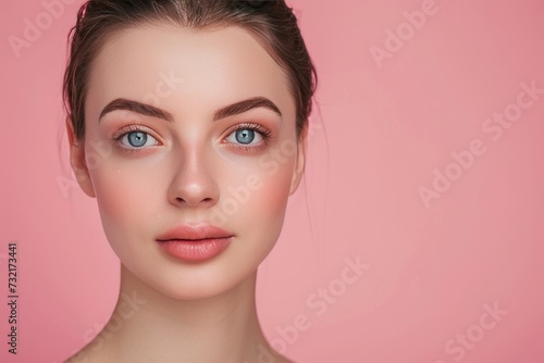 Skincare Model skin fine line reduction. Well groomed woman uses face cream, hygiene routine, age defying treatment lip balm, lotion & eye patch. Skin care packaging mockup jar dark circle eye pad pot