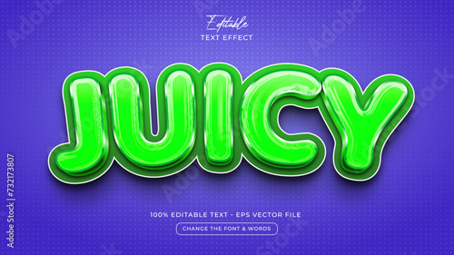 Juicy editable text effect style Premium Vector