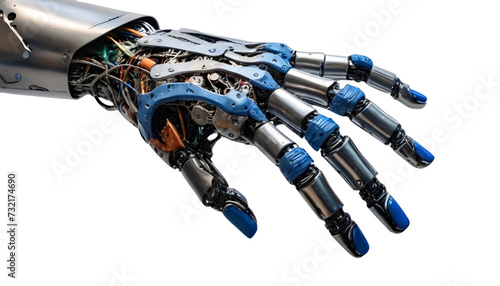 Image showcasing the harmonious integration of artificial intelligence with a Steel robotic hand