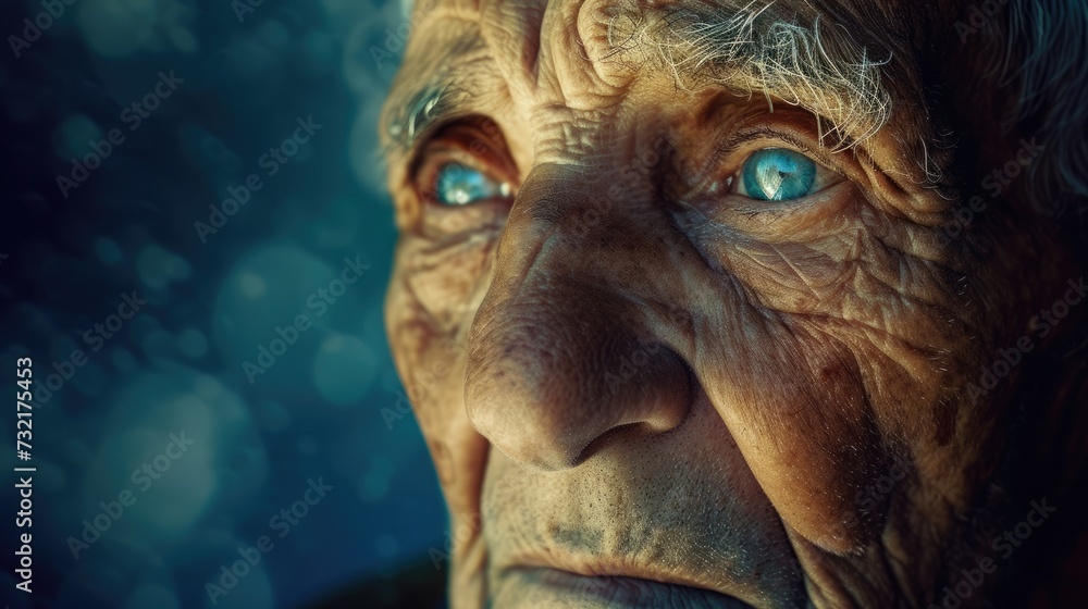 An elderly man his eyes filled with nostalgia as he reflects on the dreams he had in his youth and how they have changed over the years. An elderly man his eyes filled with nostalgia as he reflects on the dreams he had in his youth and how they have changed over the years.