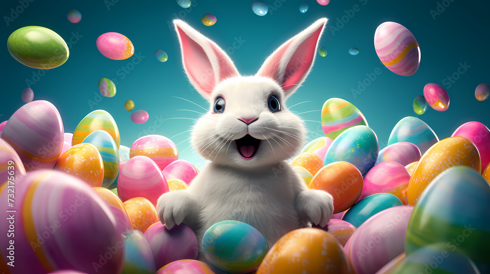 Easter background, many colorful Easter eggs Easter background, many colorful Easter eggs