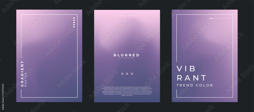 Abstract gradient purple liquid background. Variation set. Color blend. Blurred fluid texture. Vibrant gradient mesh.