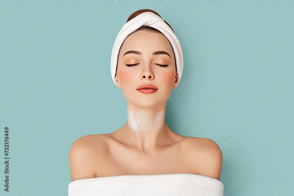 Skincare Model cultural festival. Well groomed woman uses bamboo massage, rose perfume lip balm, lotion & eye patch. Face cream chlorophyll rich food jar sensitive skin toner pot Skincare Model cultural festival. Well groomed woman uses bamboo massage, rose perfume lip balm, lotion & eye patch. Face cream chlorophyll rich food jar sensitive skin toner pot