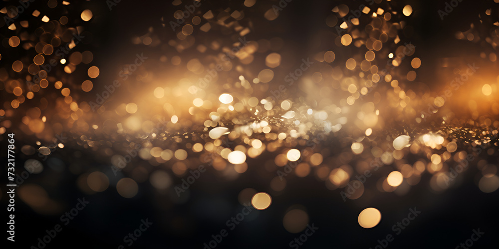 water drops on the glass, Christmas background abstract golden bokeh, A goldenorange colored bokeh beam on a dark abstract background Generative AI