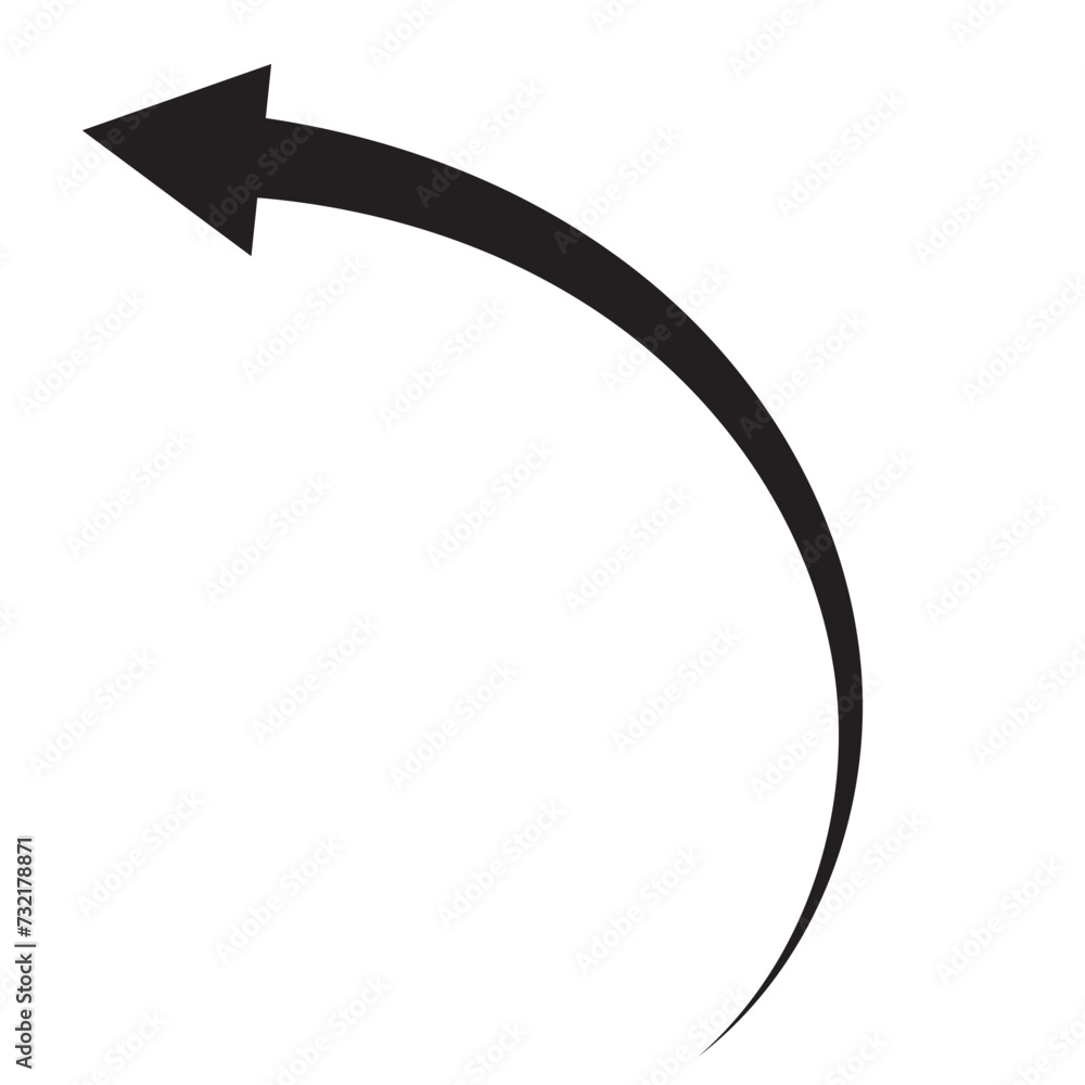 Sharp curved black arrow icon. Arrow illustration pointing down. Counterclockwise direction pointer. PNG Sharp curved black arrow icon. Arrow illustration pointing down. Counterclockwise direction pointer. PNG
