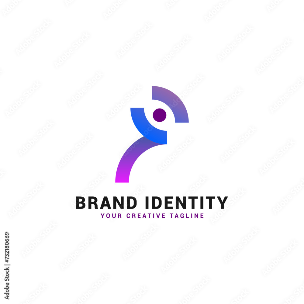 Modern Gradient Simple Eye Vision Brand Logo Icon Template
