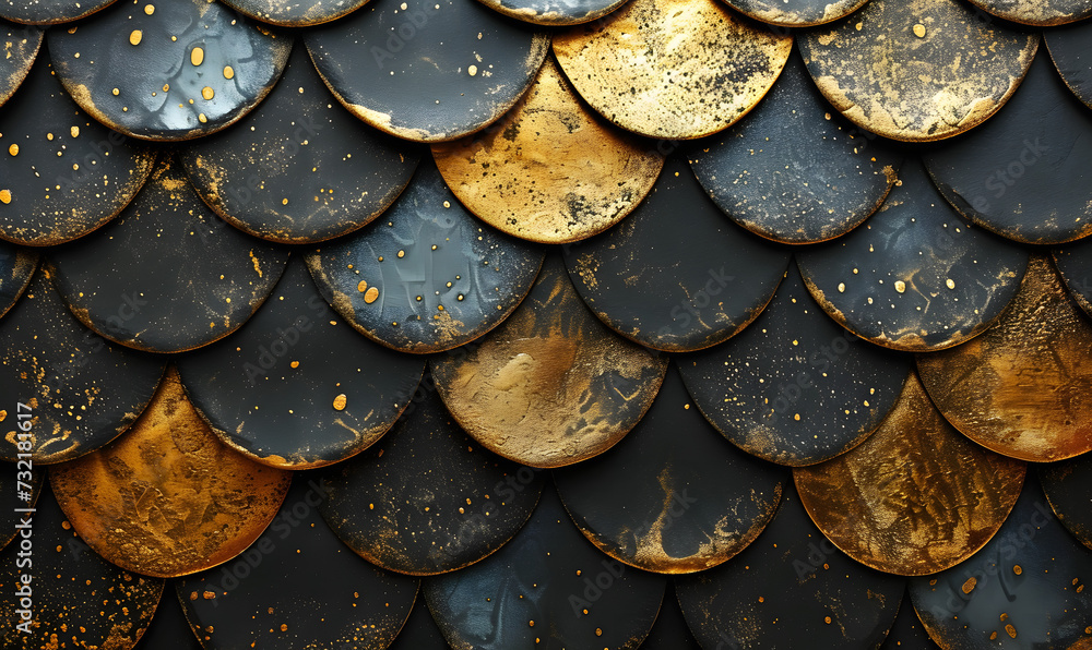Texture of black dragon or mermaid scales close up,Generative AI Texture of black dragon or mermaid scales close up,Generative AI