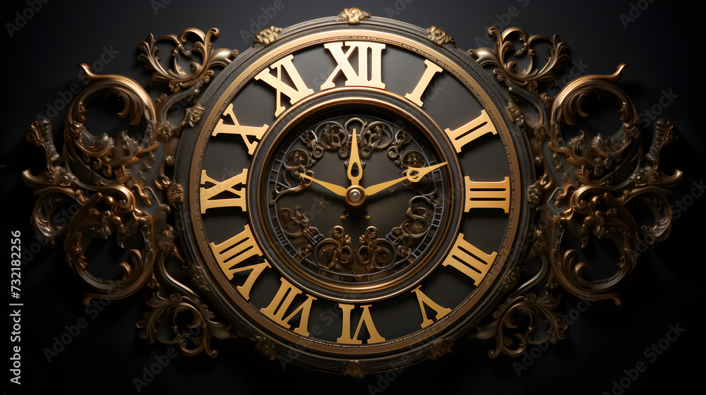 antique clock on black,,
Countdown street watch face black