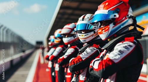 Formula racers wear full equipment on the track