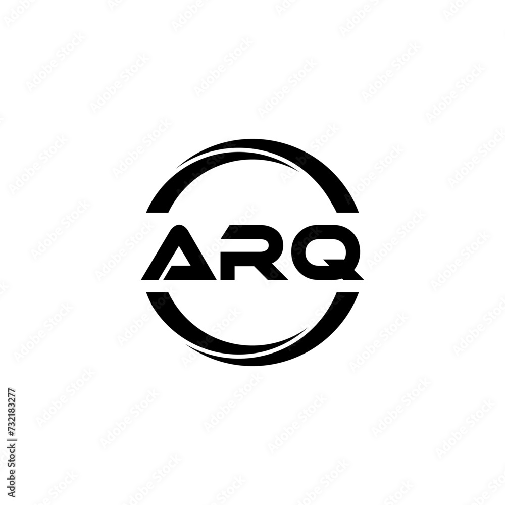 ARQ letter logo design with white background in illustrator, cube logo ...