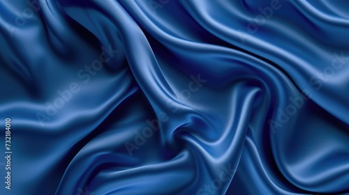 Luxurious abstract with a deep blue satin texture, embodying opulence and elegance, Ai Generated.