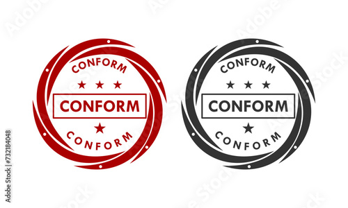 Conform design badge template illustration