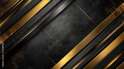 Opulent black and gold metallic fusion creates a luxurious and sleek background, Ai Generated.