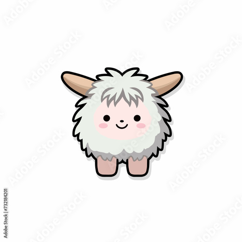 Vector illustration of a small cartoon Xantis Yak against a white background