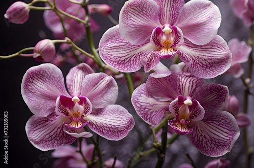 Orchid flowers infused with an electrography concept