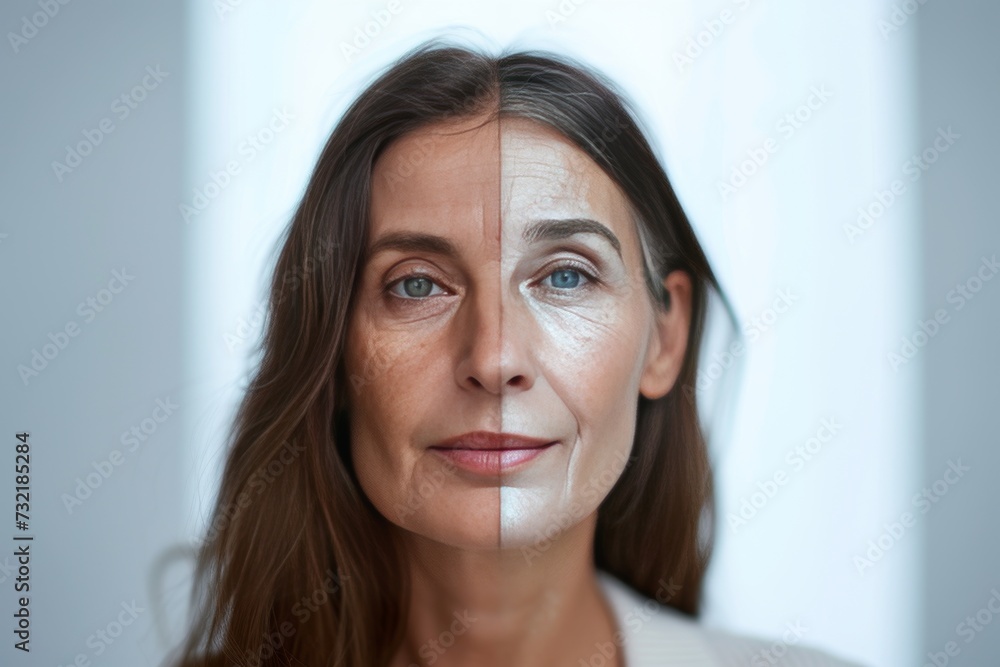 Aging aging gracefully. Comparison young to old woman legacy. Less Wrinkles, calendula, positive mindset, lines through skincare, anti aging cream, wrinkle free lifestyle and face lift Aging aging gracefully. Comparison young to old woman legacy. Less Wrinkles, calendula, positive mindset, lines through skincare, anti aging cream, wrinkle free lifestyle and face lift
