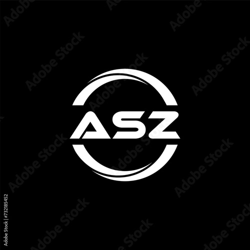 ASZ letter logo design with black background in illustrator, cube logo, vector logo, modern alphabet font overlap style. calligraphy designs for logo, Poster, Invitation, etc.