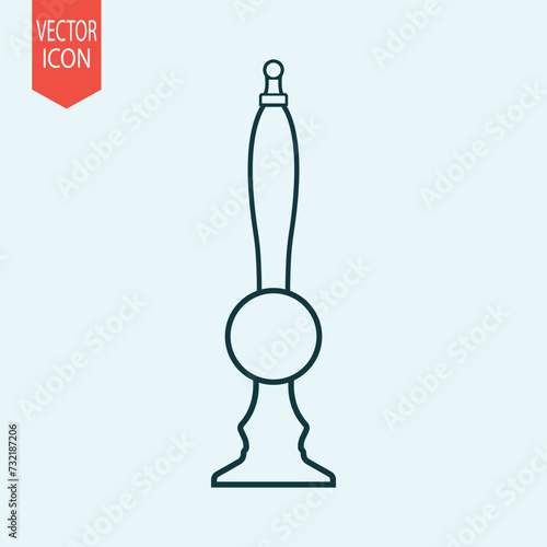 Hand drawn beer pump design vector isolated illustration
