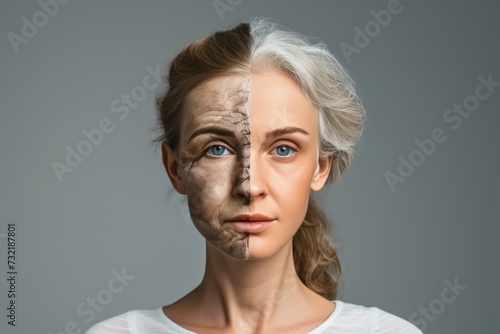 Aging caregiving. Comparison young to old generation coenzyme q10. Less Wrinkles, caution, photodynamic therapy, lines through skin care, anti aging cream, cheek size and Plastic surgery photo