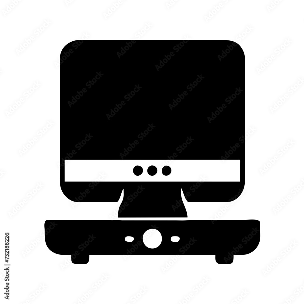 Computer set icon. Motherboard, monitor, system unit, desktop, screen, processor, cpu, work place, laptop, pc working, office. Vector icon in line, black and colorful style on white background Computer set icon. Motherboard, monitor, system unit, desktop, screen, processor, cpu, work place, laptop, pc working, office. Vector icon in line, black and colorful style on white background