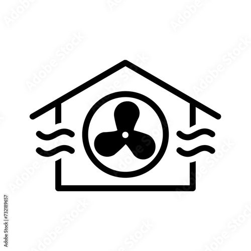 Vector solid black icon for Vent