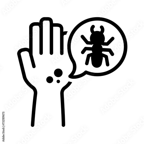 Vector solid black icon for Ant bite