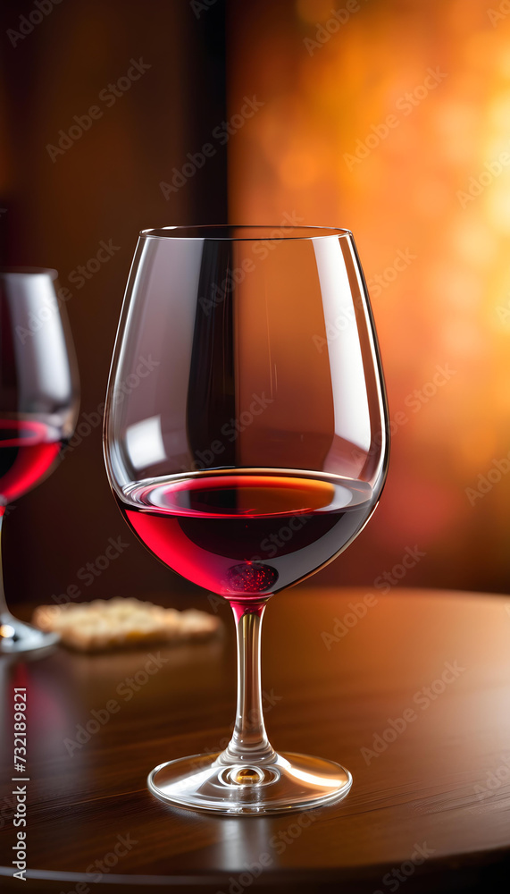 Wine. Glass. Table. Drink. Beverage. Red Wine. White Wine. Alcohol. Relaxation. Celebration. Toast. Cheers. Fine Dining. Winery. Elegant. AI Generated.