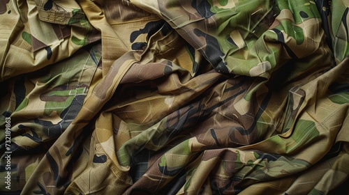Armed force multicam camouflage fabric texture background photo