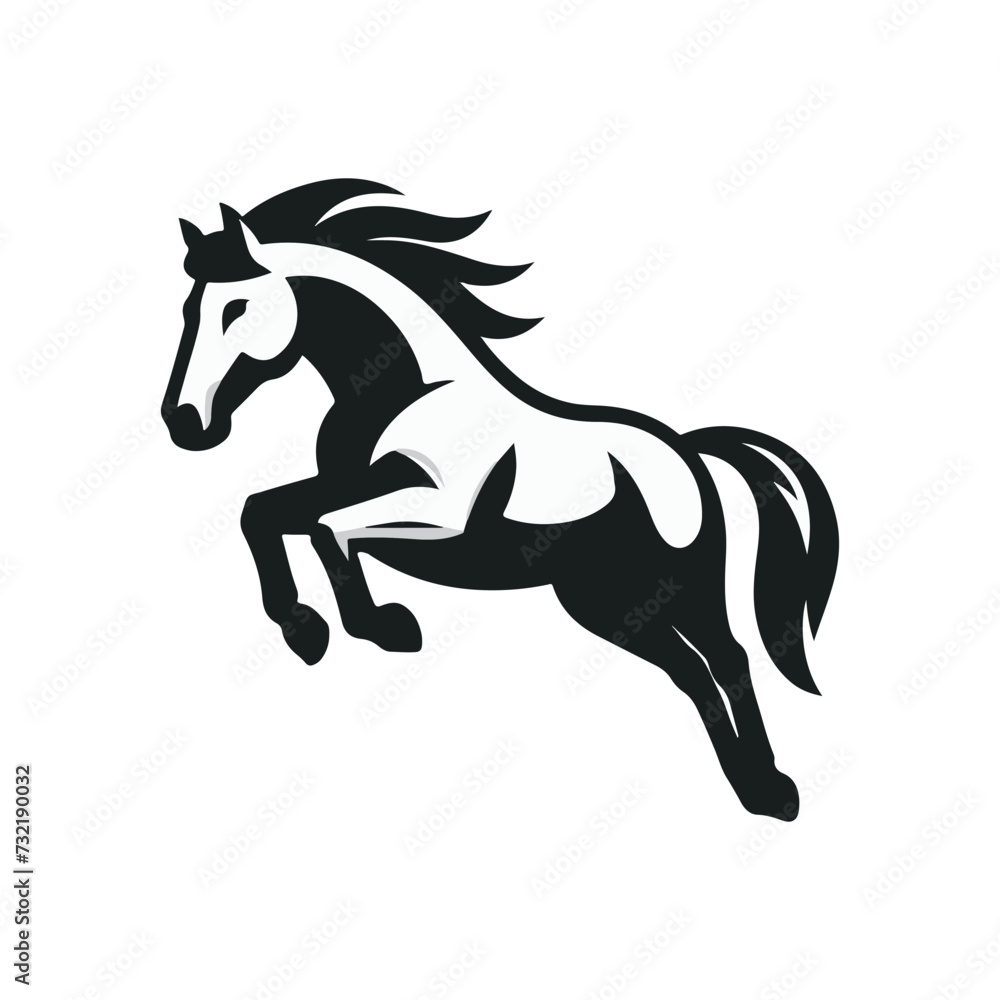 jumping horse logo vector illustration
