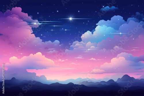 Majestic Night Sky Filled With Stars and Clouds