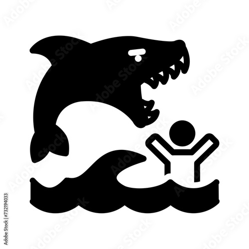 Vector solid black icon for Attack