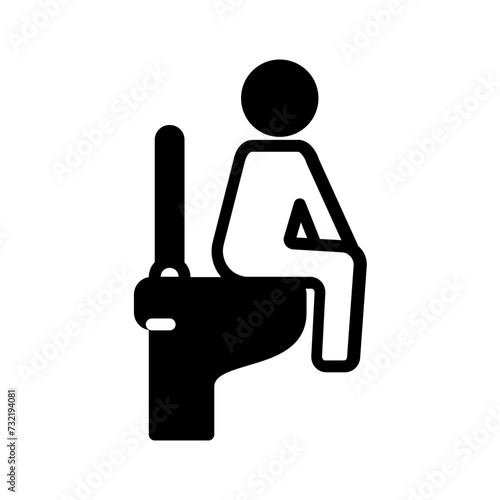 Vector solid black icon for Defecate photo