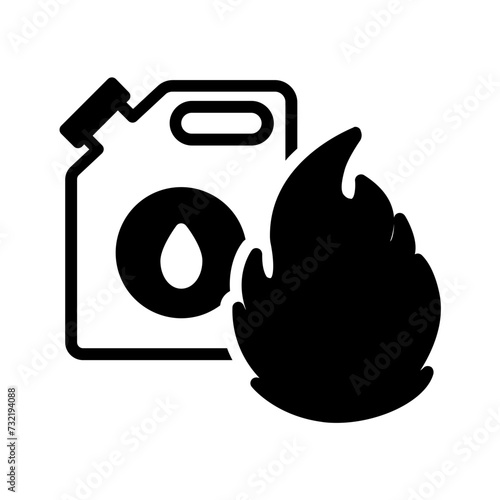 Vector solid black icon for Flammable