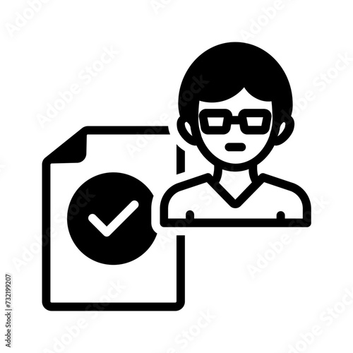Vector solid black icon for Applicant