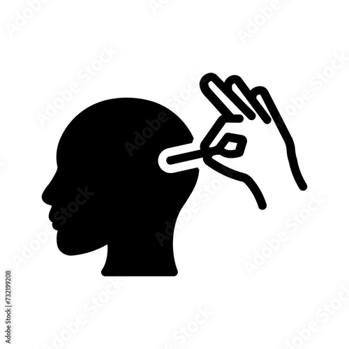 Vector solid black icon for Acupuncture