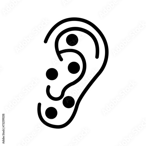 Vector solid black icon for Auriculotherapy