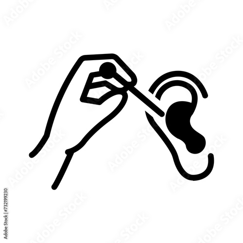 Vector solid black icon for Ear pellets