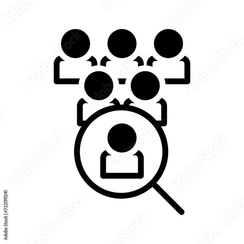 Vector solid black icon for Demographic