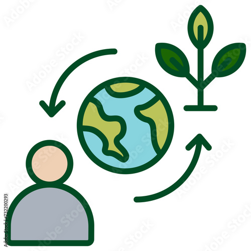 Symbiosis Outline Color Icon.