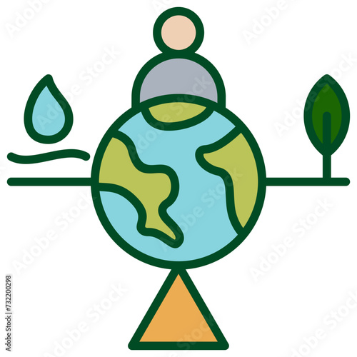 Stability Outline Color Icon.