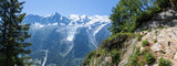 The panorama of Mont Blanc massif and Aigulle du Midi peak.