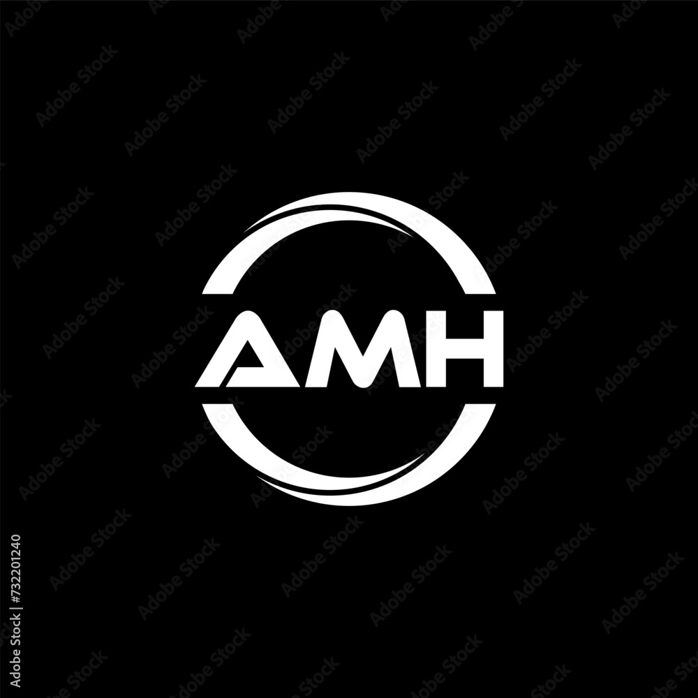 AMH letter logo design with black background in illustrator, cube logo, vector logo, modern alphabet font overlap style. calligraphy designs for logo, Poster, Invitation, etc. AMH letter logo design with black background in illustrator, cube logo, vector logo, modern alphabet font overlap style. calligraphy designs for logo, Poster, Invitation, etc.