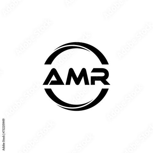 AMR letter logo design with white background in illustrator, cube logo, vector logo, modern alphabet font overlap style. calligraphy designs for logo, Poster, Invitation, etc.
