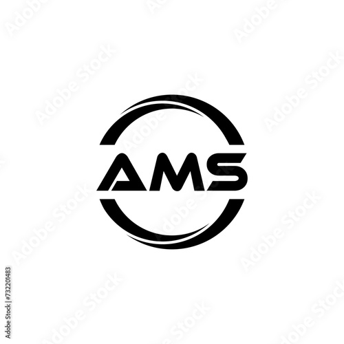 AMS letter logo design with white background in illustrator, cube logo, vector logo, modern alphabet font overlap style. calligraphy designs for logo, Poster, Invitation, etc.