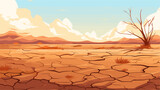 Digital design featuring abstract representations of cracked soil and diminishing water sources associated with droughts  capturing the environmental dynamics during these water-scarce periods. simple